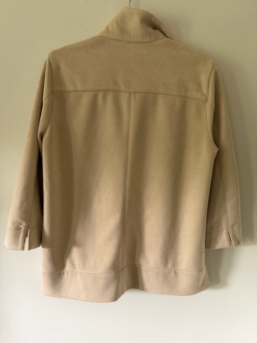 Tuckernuck Beige Collared Tunic Top Size L Oversized 3/4 Sleeve - Picture 3 of 4